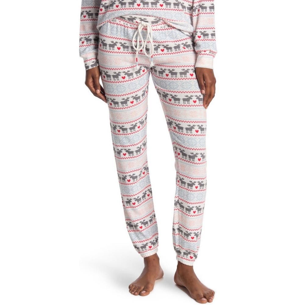 PJ Salvage Ivory Let's Get Toasty Print Banded Pants